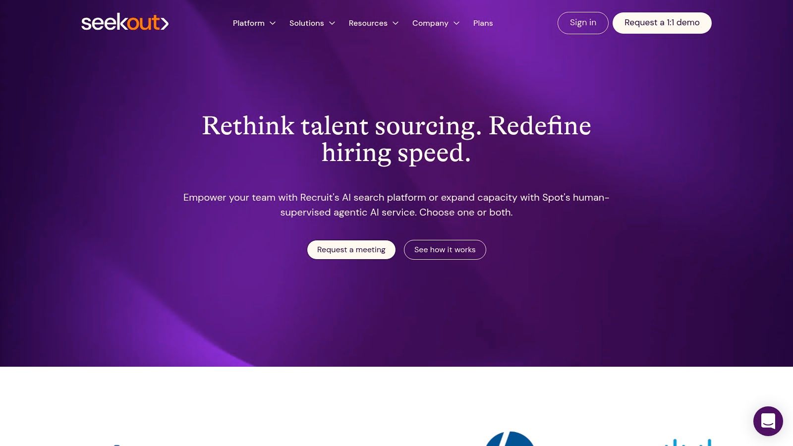SeekOut's AI-powered talent search interface