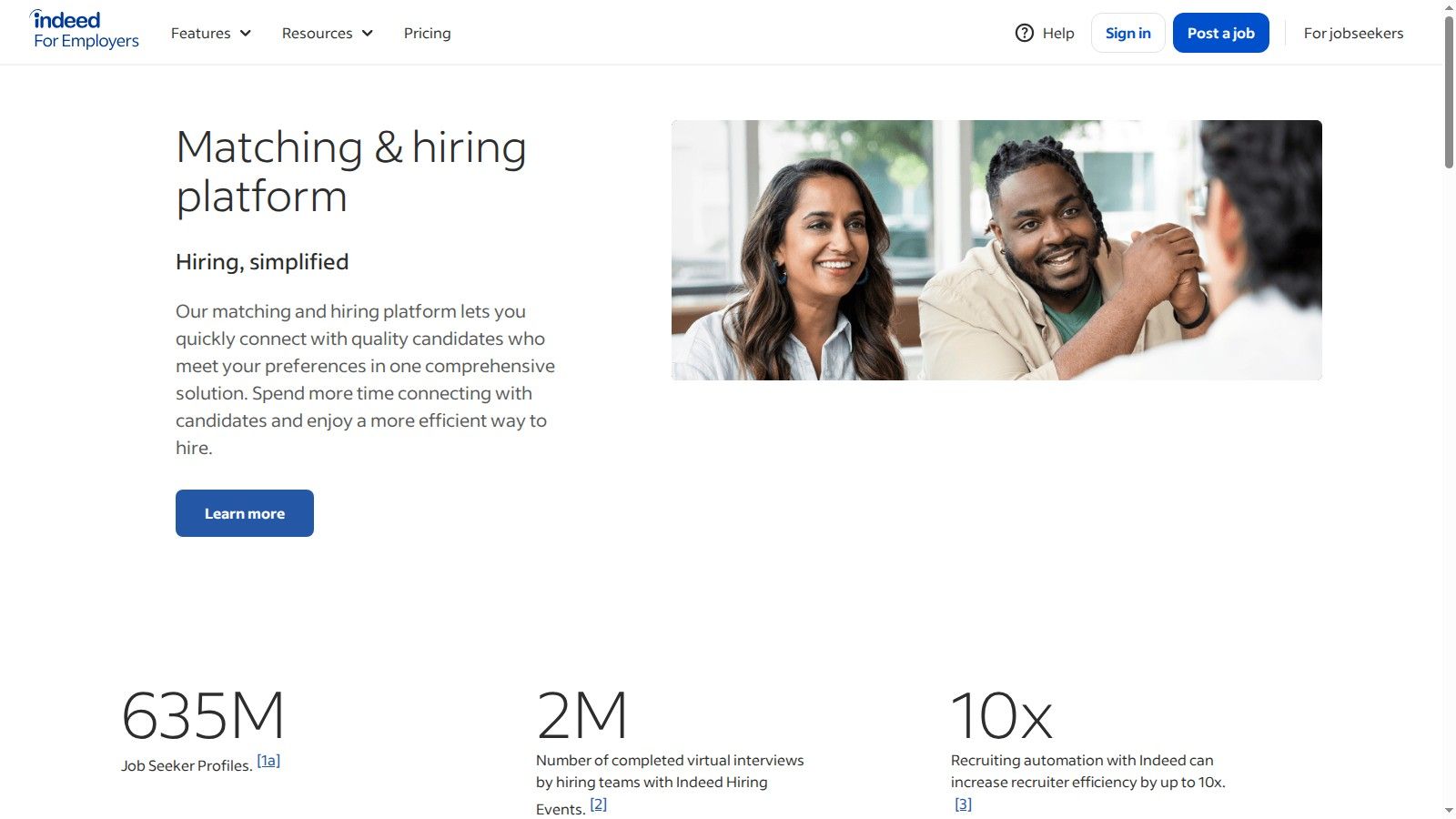 Indeed for Employers — Matching & Hiring Platform