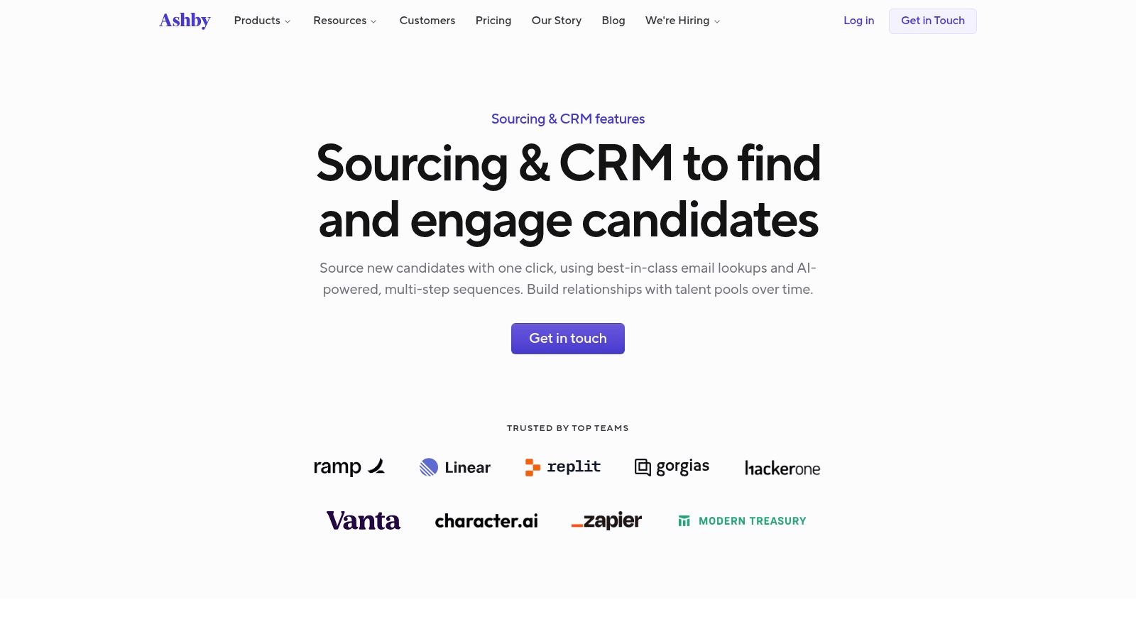 Ashby's all-in-one recruiting platform interface