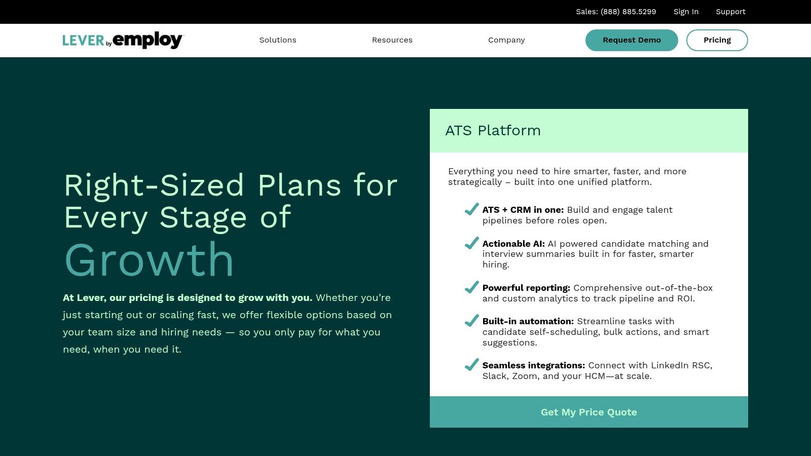 recruiting software examples featuring Lever recruiting software